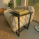 Ver imagem 1 de Mesinha Lateral Apoio Sofa Pés de Ferro Industrial Preto