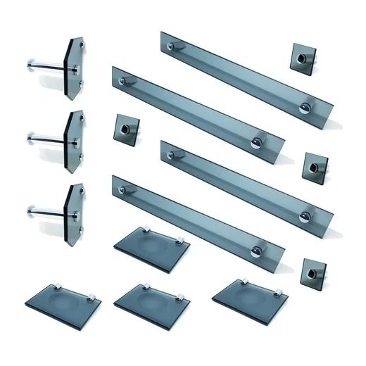 Kit De Acessórios P/ Banheiro 15 Pçs Em Vidro Fumê - 1