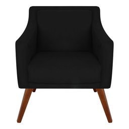 Poltrona Decorativa Adriele para Sala e Recepção Suede Preto - Majú Decor - 1