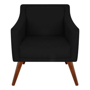 Poltrona Decorativa Adriele para Sala e Recepção Suede Preto - Majú Decor