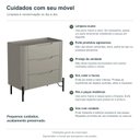 Ver imagem 7 de Mesa de Cabeceira Bend 3 Gavetas Incolar Grigio com Pé Preto