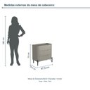 Ver imagem 3 de Mesa de Cabeceira Bend 3 Gavetas Incolar Grigio com Pé Preto