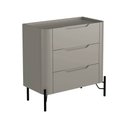 Ver imagem 2 de Mesa de Cabeceira Bend 3 Gavetas Incolar Grigio com Pé Preto