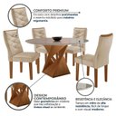 Ver imagem 6 de Conjunto Mesa de Jantar Redonda com 4 Cadeiras Estofadas e Tampo de Vidro 100x79x100cm