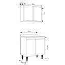 Ver imagem 4 de Conjunto Balcão de Cozinha com Tampo Papin Armário Aéreo Mdp/bp Branco G96 - Gran Belo