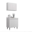 Ver imagem 2 de Conjunto Balcão de Cozinha com Tampo Papin Armário Aéreo Mdp/bp Branco G96 - Gran Belo