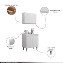 Ver imagem 3 de Conjunto Balcão de Cozinha com Tampo Papin Armário Aéreo Mdp/bp Branco G96 - Gran Belo