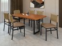 Ver imagem 1 de Conjunto para Área Gourmet Ripada 6 Cadeiras 1,60x0,90m - Itália - Paonanda Decor