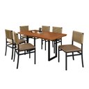 Ver imagem 2 de Conjunto para Área Gourmet Ripada 6 Cadeiras 1,60x0,90m - Itália - Paonanda Decor