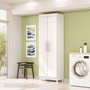 Ver imagem 3 de Armário Multiuso para Lavanderia 2 Portas com 5 Prateleiras Removíveis:branco