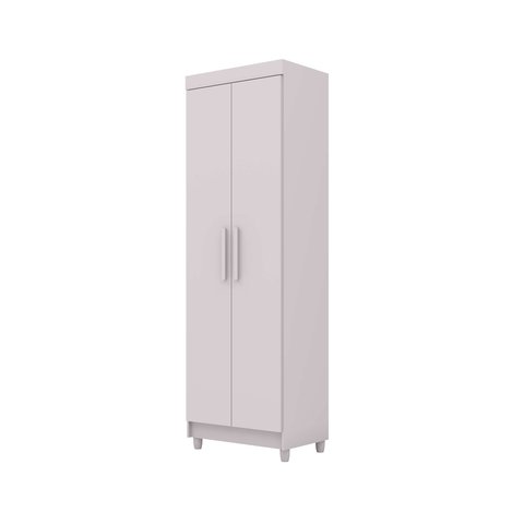 Armário Multiuso para Lavanderia 2 Portas com 5 Prateleiras Removíveis:branco