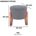 Ver imagem 3 de Puff Decorativo para Sala Luxo 44x44 Cm Boucle F497 Cinza Milani Store
