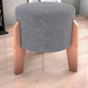 Ver imagem 6 de Puff Decorativo para Sala Luxo 44x44 Cm Boucle F497 Cinza Milani Store