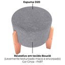 Ver imagem 5 de Puff Decorativo para Sala Luxo 44x44 Cm Boucle F497 Cinza Milani Store