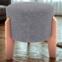 Ver imagem 2 de Puff Decorativo para Sala Luxo 44x44 Cm Boucle F497 Cinza Milani Store