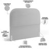 Cabeceira Cama Box Queen 160cm Orgânica Lanna W01 Linho Cinza - Lyam Decor - 4