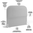 Ver imagem 3 de Cabeceira Cama Box Queen 160cm Orgânica Lanna W01 Linho Cinza - Lyam Decor