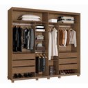 Ver imagem 3 de Guarda Roupa Casal 3 Portas de Correr 255 Cm Castanho Monique Shop Jm