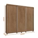Ver imagem 2 de Guarda Roupa Casal 3 Portas de Correr 255 Cm Castanho Monique Shop Jm