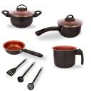 Ver imagem 1 de Frigideira 14cm + Panela 16cm + Caçarola 16cm + Leiteira 14cm + 3 Utensílios