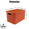 Caixa Organizadora Rattan 15 Litros com Tampa - Praticidade e Estilo Cor:terracota - 5
