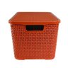 Caixa Organizadora Rattan 15 Litros com Tampa - Praticidade e Estilo Cor:terracota - 8