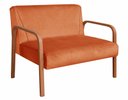 Ver imagem 1 de Sofà Anita Namoradeira Braço Madeira Decoração Sala Recepção - Veludo Terracota