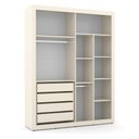 Ver imagem 5 de Berço Americano com Capitonê New Boucle e Guarda Roupa Tutto New 4 Portas Off White - Matic