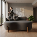 Ver imagem 2 de Namoradeira Sofá Feijão Lounge 120cm Orgânica Suede Marrom