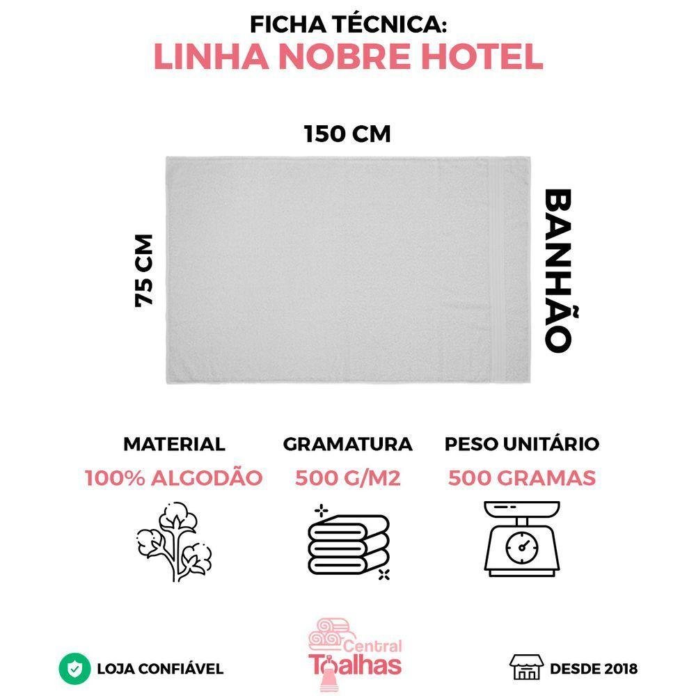 Kit 5 Toalhas Banhão Gigante para Hotel Grossa - Nobre - Branco - 4