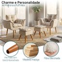 Ver imagem 3 de Kit 2 Poltronas Decorativa e 2 Puffs para Sala Recepção Manicure Consultório Quarto Alice Suede