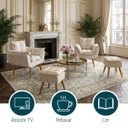 Ver imagem 5 de Kit 2 Poltronas Decorativa e 2 Puffs para Sala Recepção Manicure Consultório Quarto Alice Suede
