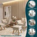Ver imagem 4 de Kit 2 Poltronas Decorativa e 2 Puffs para Sala Recepção Manicure Consultório Quarto Alice Suede