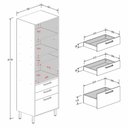Ver imagem 6 de Armário Paneleiro 3 Portas 2gavetas e Nichos Nogal Bertolini