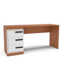 Ver imagem 2 de Mesa Escrivaninha Valência Home Office 3 Gavetas 163x77cm Branco/Freijó 250693