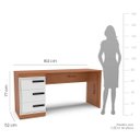 Ver imagem 3 de Mesa Escrivaninha Valência Home Office 3 Gavetas 163x77cm Branco/Freijó 250693