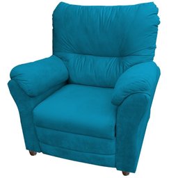 Poltrona Reclinável Manu Amamentação Bebe Quarto Sala  Suede  Turquesa - 4