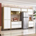 Ver imagem 2 de Cozinha Modulada Paola Composição 4 Carvalho Dakar Branco Brilho - Aramóveis