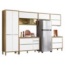 Ver imagem 1 de Cozinha Modulada Paola Composição 4 Carvalho Dakar Branco Brilho - Aramóveis