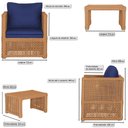 Ver imagem 2 de Mesa Centro e 4 Poltronas Madri Corda Náutica Estofado 10 Trama Original