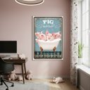 Ver imagem 1 de Quadro Decorativo Porcos na Banheira 70x50cm Mold Preta