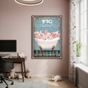 Ver imagem 2 de Quadro Decorativo Porcos na Banheira 70x50cm Mold Preta