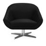 Kit 01 Namoradeira 02 Lugares e 01 Poltrona Giratória Giovana Suede Base Cromada - D'Rossi - Preto - 6