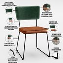 Ver imagem 4 de Kit 04 Cadeiras Decorativas Sala Jantar Allana L02 Facto Verde Musgo Couríssimo Camel - Lyam Decor