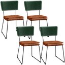 Ver imagem 1 de Kit 04 Cadeiras Decorativas Sala Jantar Allana L02 Facto Verde Musgo Couríssimo Camel - Lyam Decor