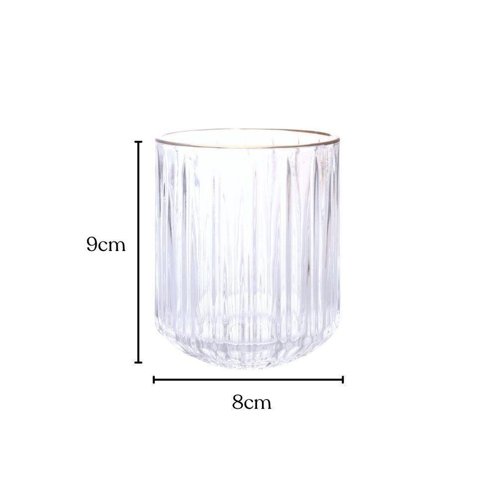 Copo de Vidro Borda Dourada 310ml - 4