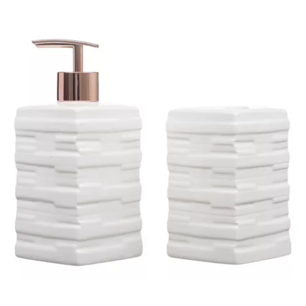 Kit Banheiro Lavabo Pia Decorado Moderno Organizador 2 Peças:Branco5227