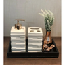 Kit Banheiro Lavabo Pia Decorado Moderno Organizador 2 Peças:Branco5227 - 3