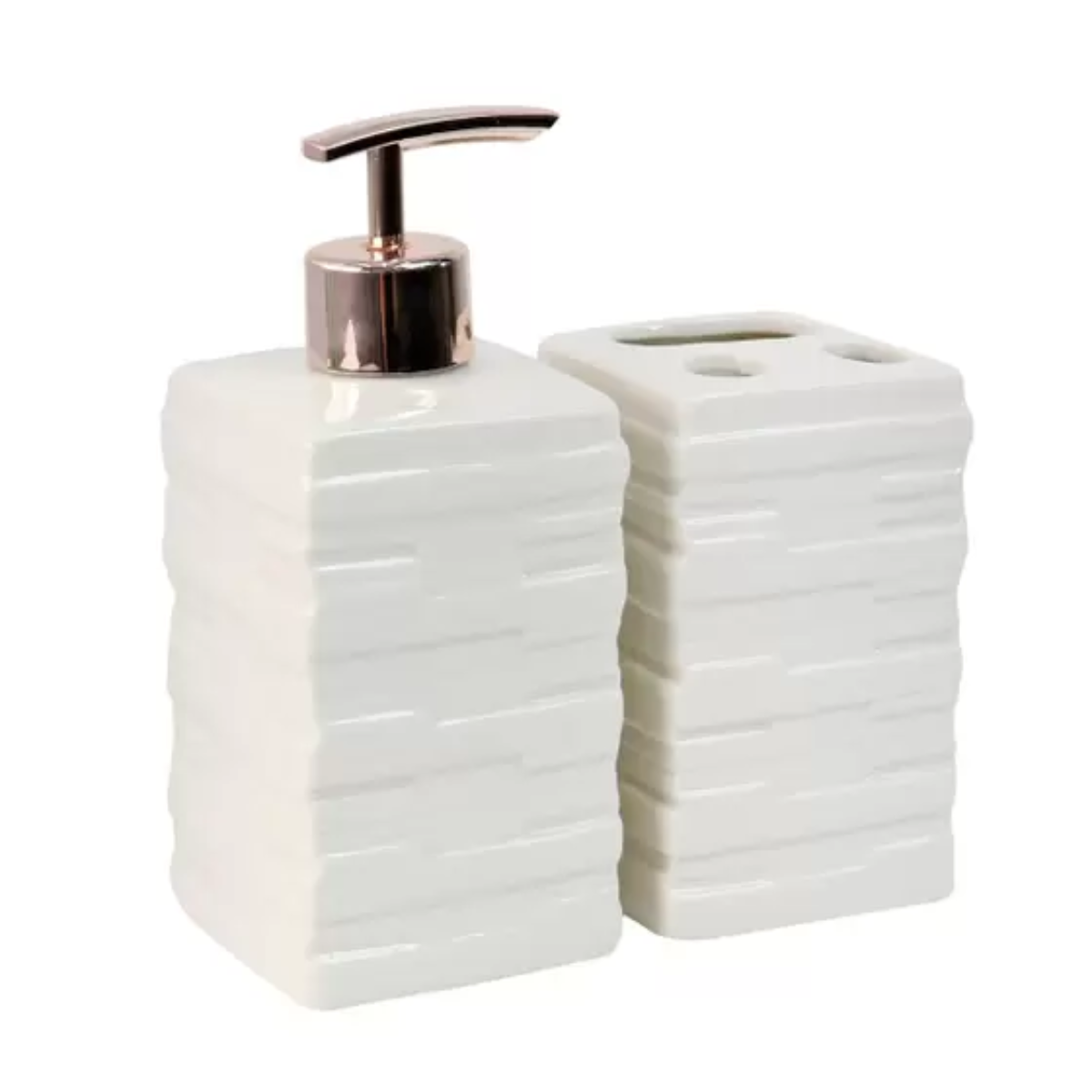 Kit Banheiro Lavabo Pia Decorado Moderno Organizador 2 Peças:Branco5227 - 5