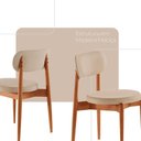 Ver imagem 5 de Sala de Jantar Mesa Ballare 120cm Tampo Redondo 4 Cadeiras Vel Creme /imbuia Nat/cinam. Imbuia